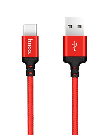 Кабель USB-Type-C Hoco X14 1m (черно-красный)