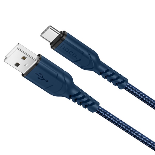 Кабель USB 3.0A для Type-C Hoco X59 нейлон 1м(синий)