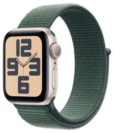 Смарт часы Apple Watch Series SE 2024 40мм алюминий цвета «сияющая звезда», браслет зеленого цвета (MXEH3LL/A)