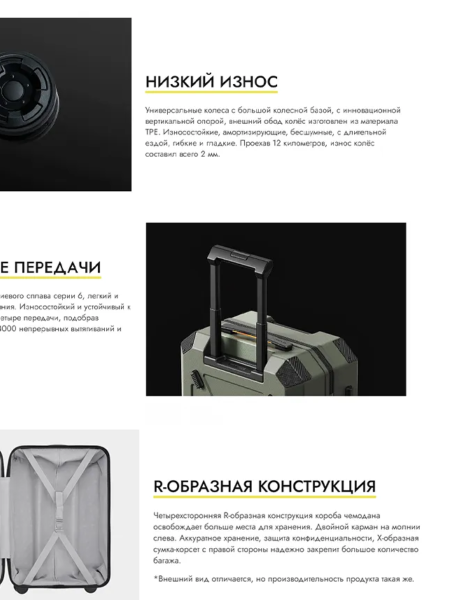 Чемодан Ninetygo Sahara Luggage 20 зеленый